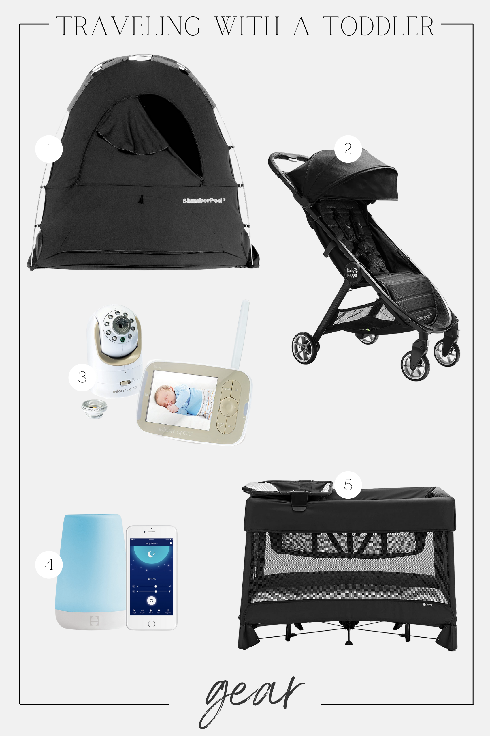 Gear for traveling with a toddler graphic